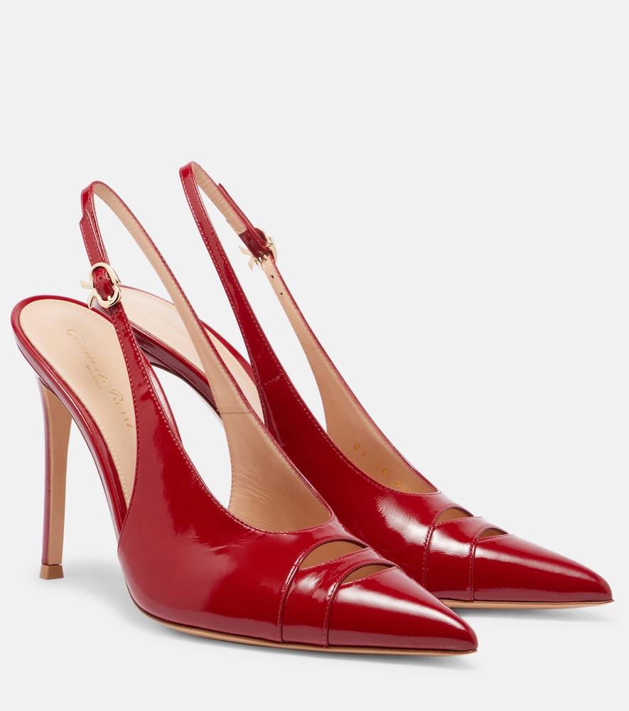 gianvito rossi 105 patent leather slingback pumps