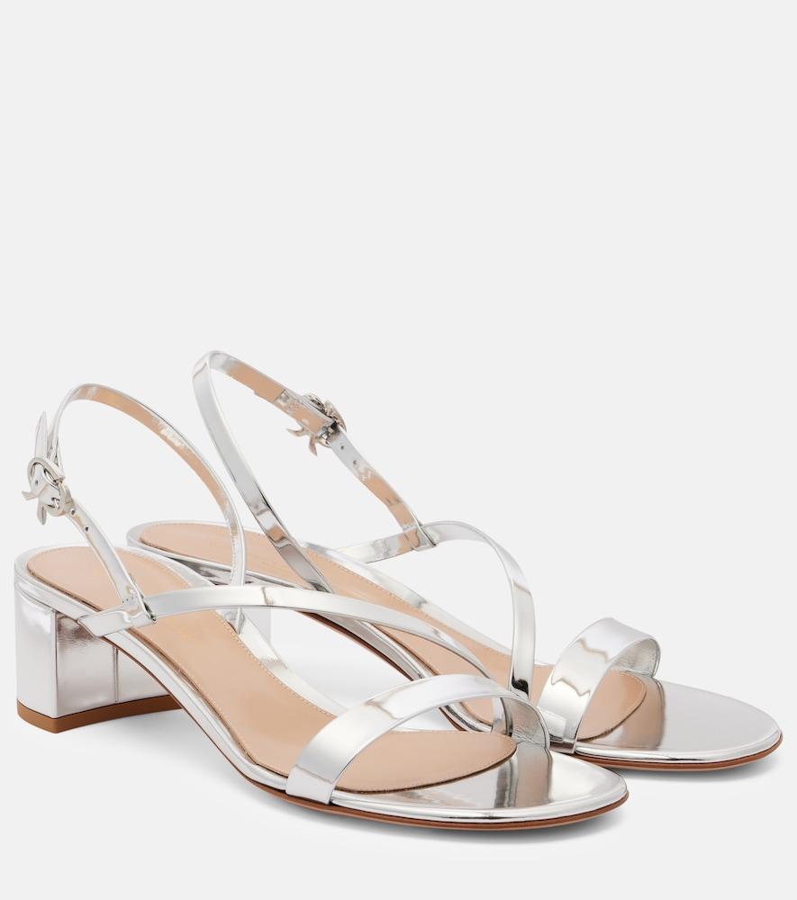 gianvito rossi 45 metallic leather sandals
