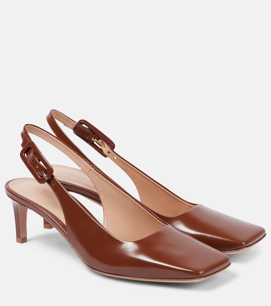 gianvito rossi 55 patent leather slingback pumps