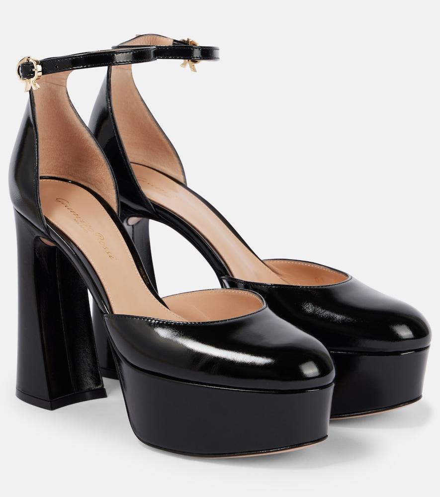 gianvito rossi bessie 100 patent leather platform pumps