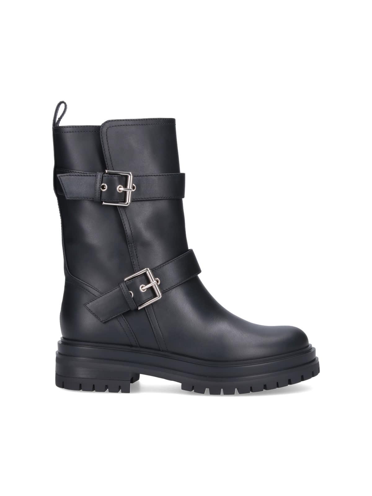 gianvito rossi black leather thiago ankle boots