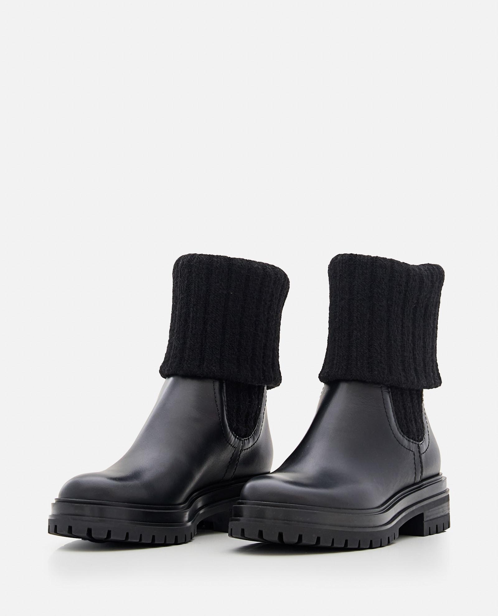 gianvito rossi calf and knit ankle boots