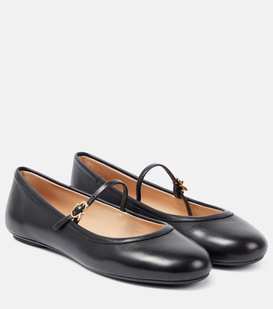gianvito rossi carla leather mary jane ballet flats