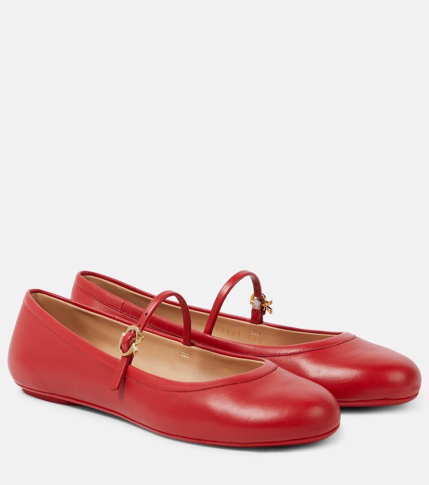 gianvito rossi carla leather mary jane flats