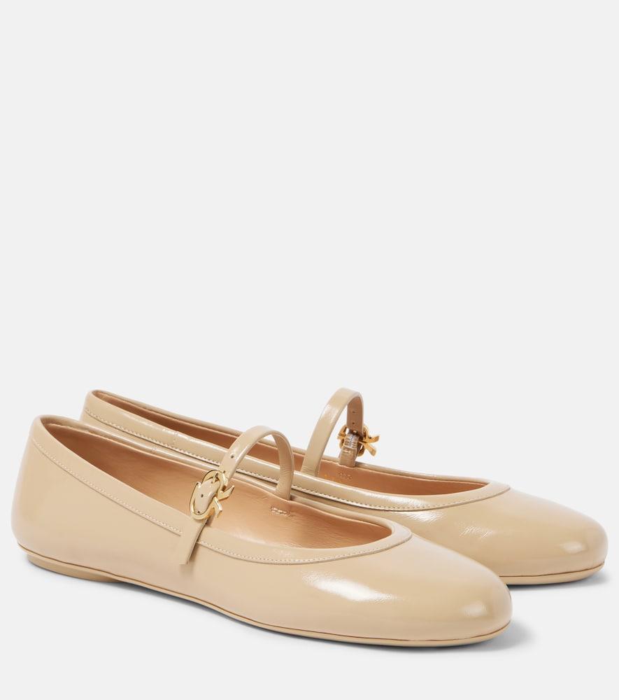 gianvito rossi carla patent leather mary jane flats