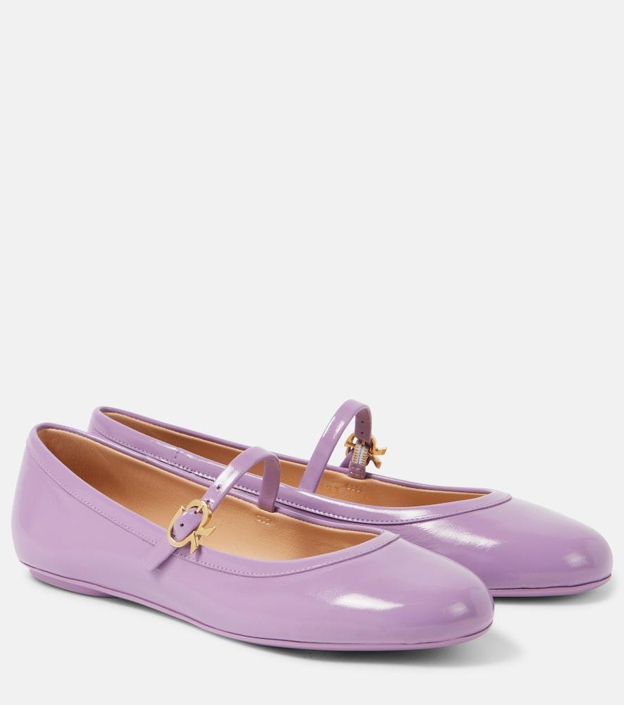 gianvito rossi carla patent leather mary jane flats