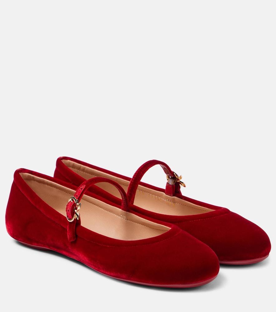 gianvito rossi carla velvet mary jane flats