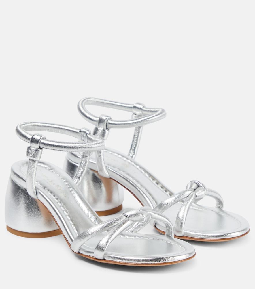 gianvito rossi cassis metallic leather sandals