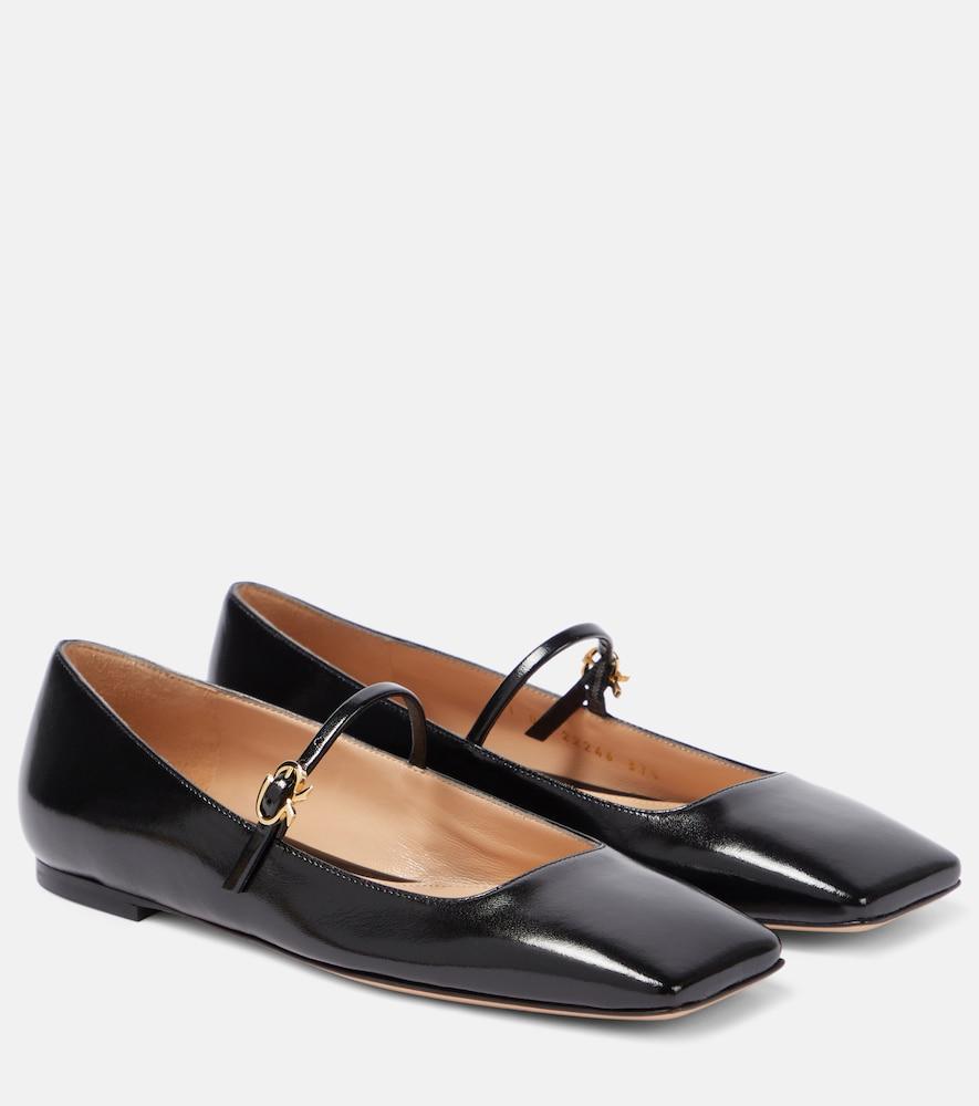 gianvito rossi christina patent leather ballet flats