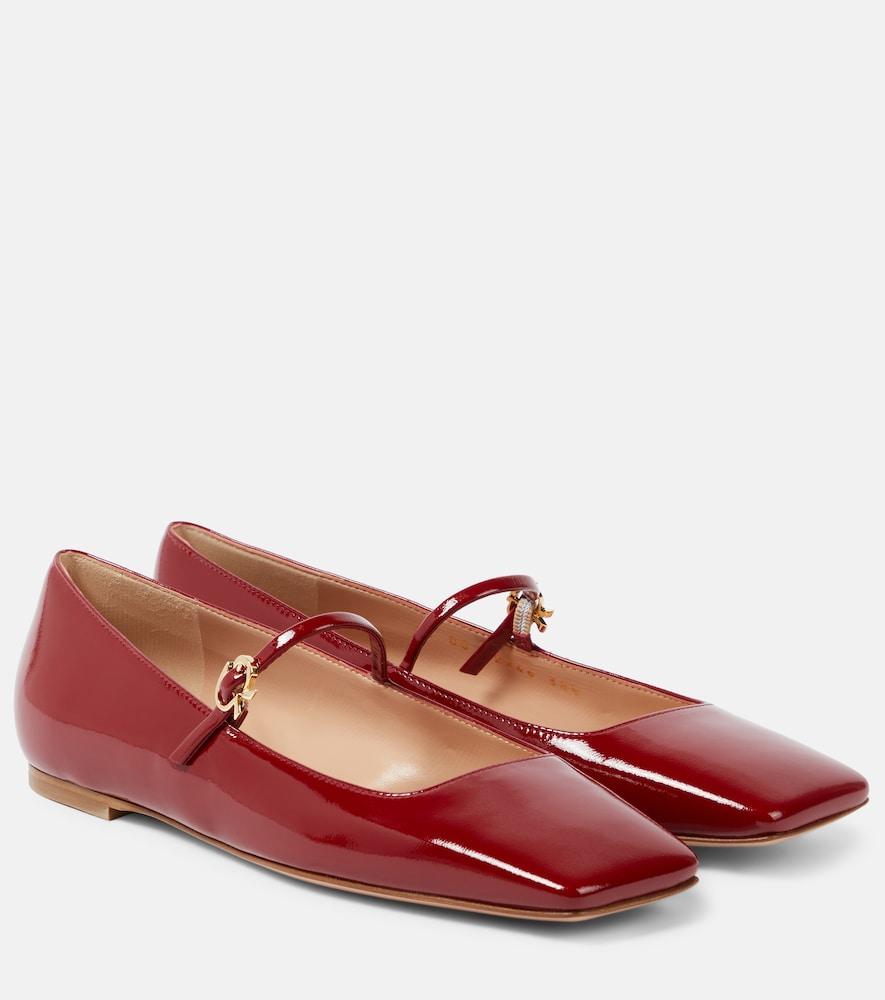 gianvito rossi christina patent leather mary jane flats