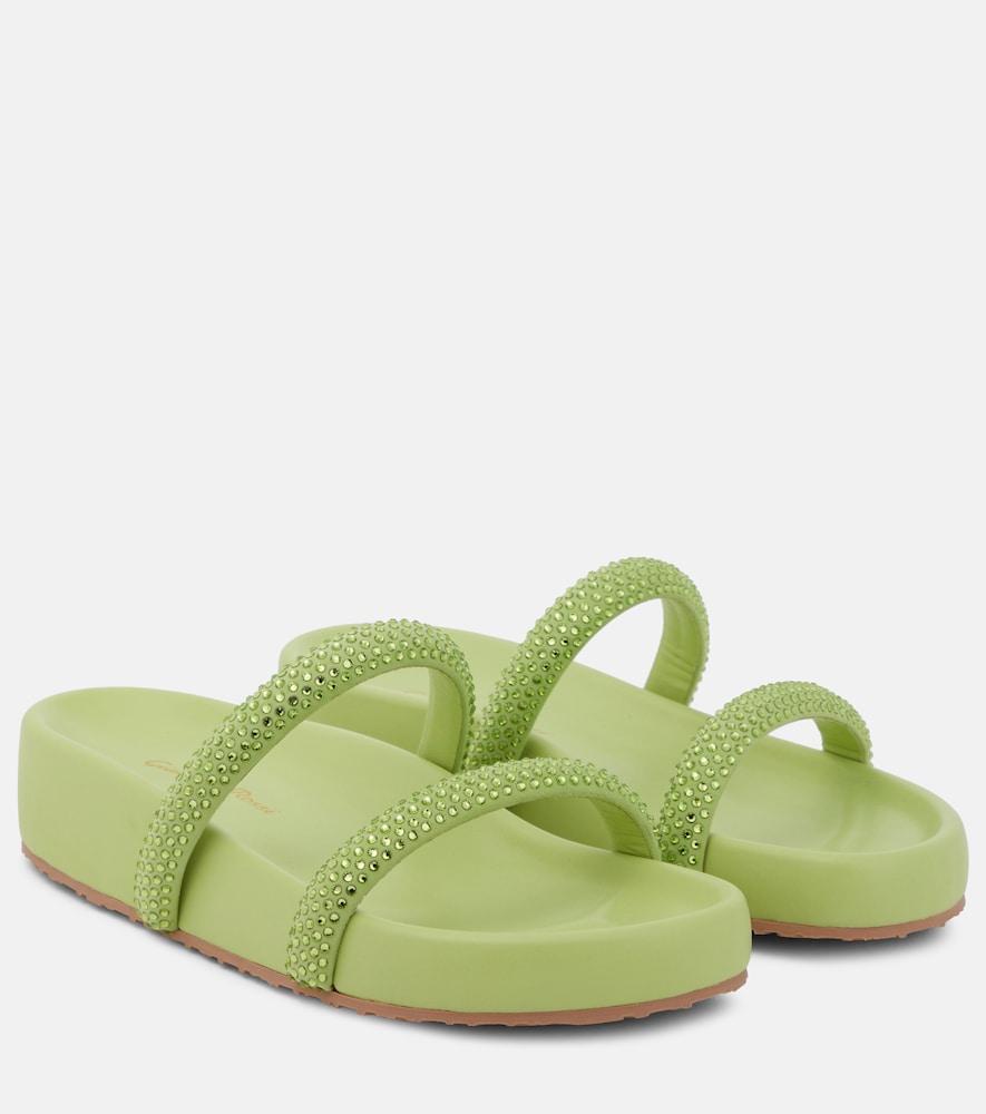 gianvito rossi croisette embellished leather sandals