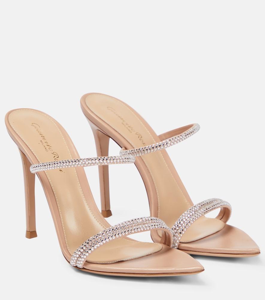 gianvito rossi embellished leather mules