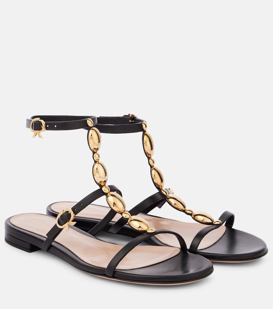 gianvito rossi embellished leather sandals