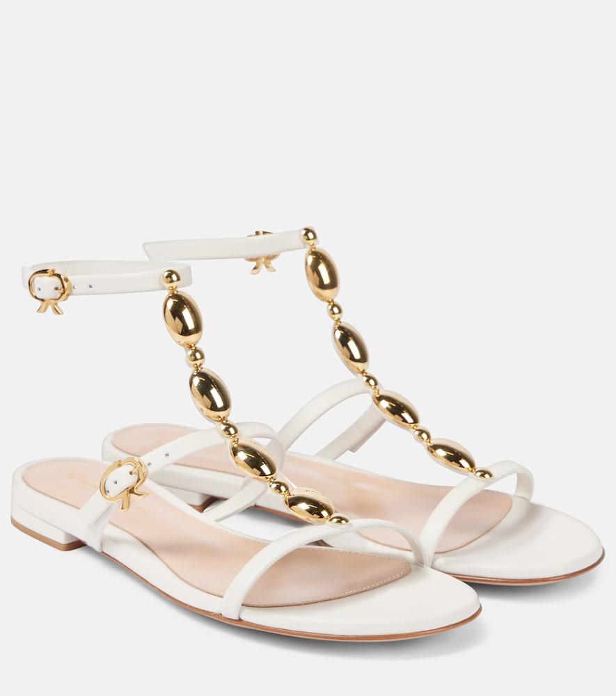 gianvito rossi embellished leather sandals