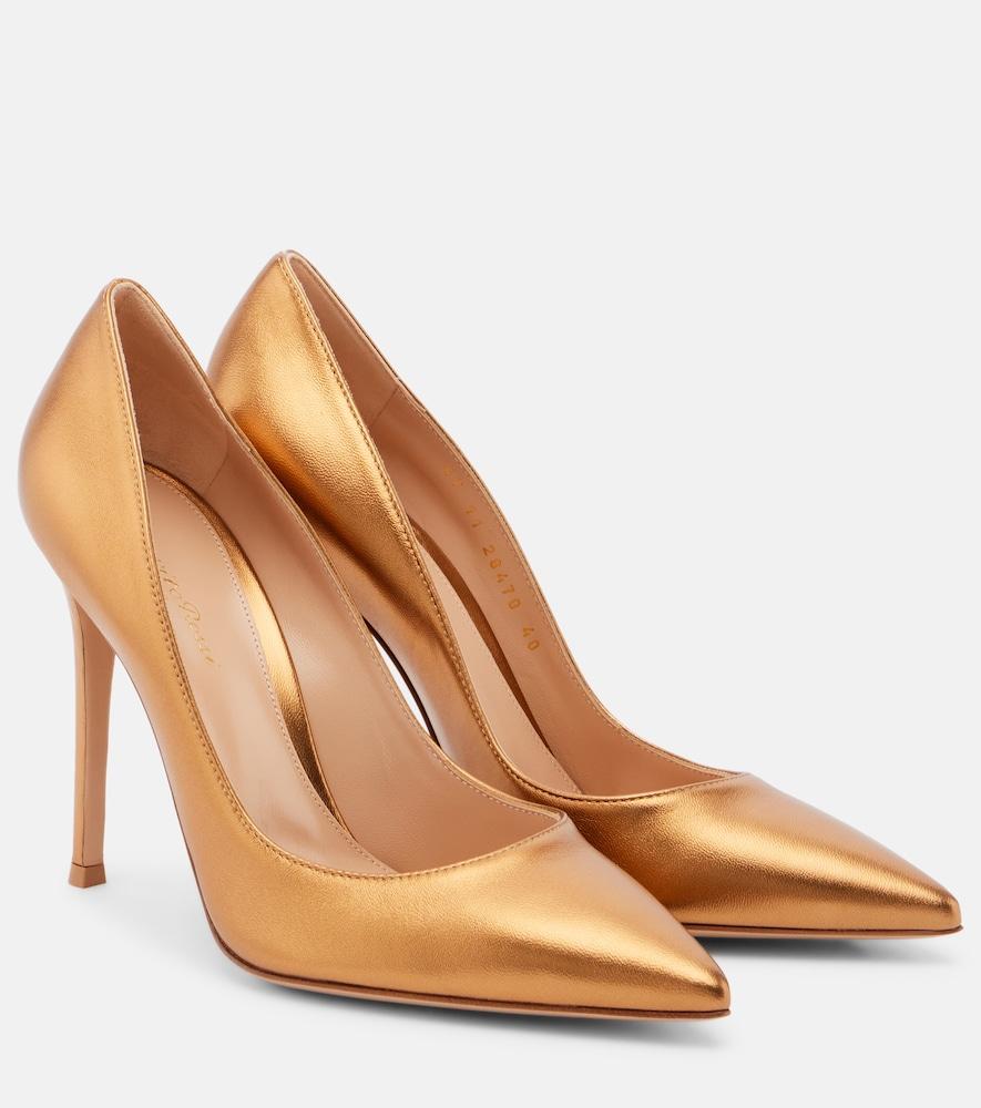 gianvito rossi gianvito 105 metallic leather pumps