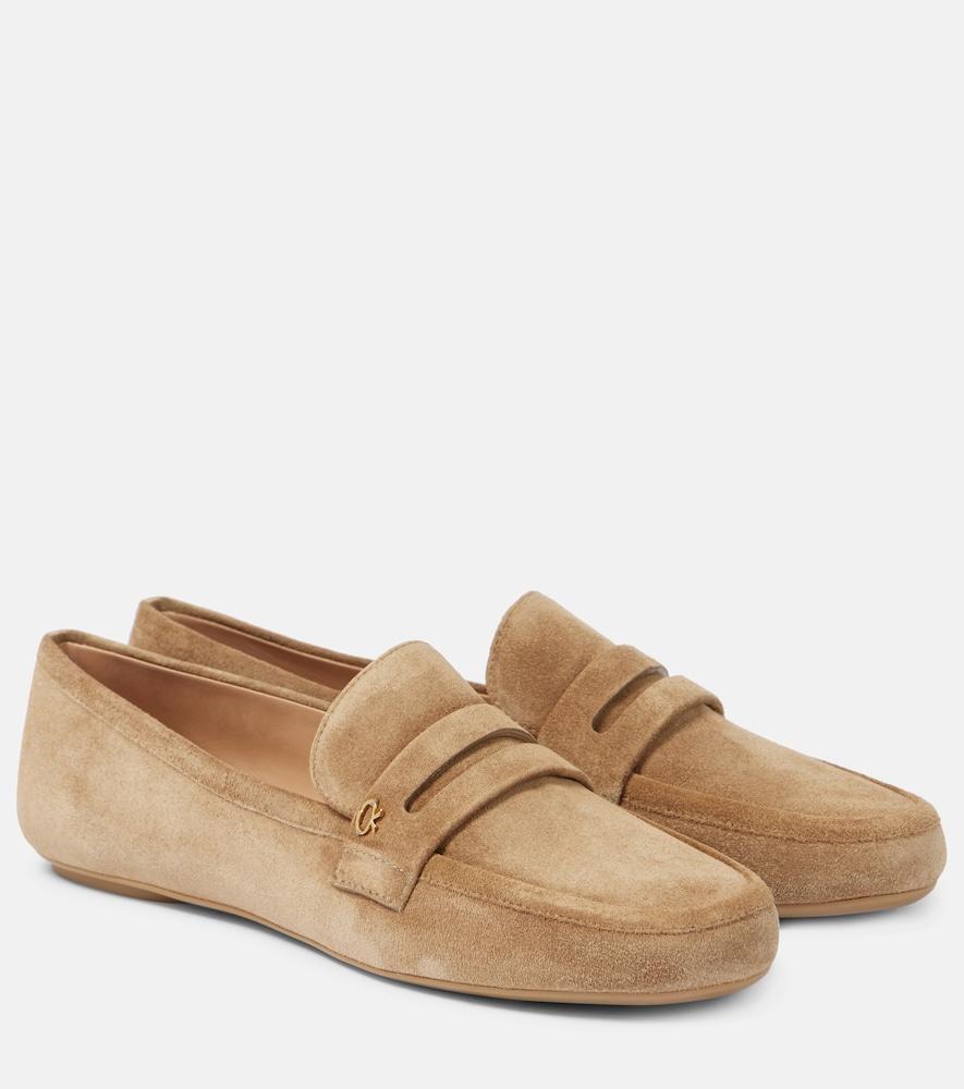 gianvito rossi giorgia suede penny loafers