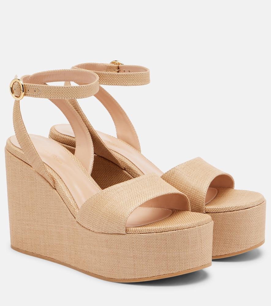gianvito rossi haiti raffia platform wedge sandals