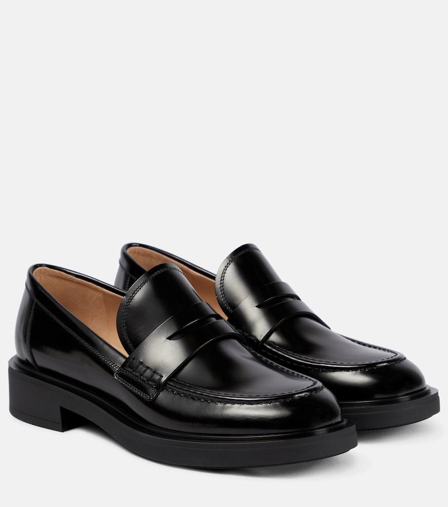 gianvito rossi harris leather loafers