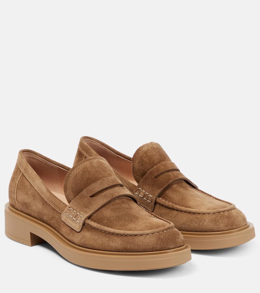 gianvito rossi harris suede loafers