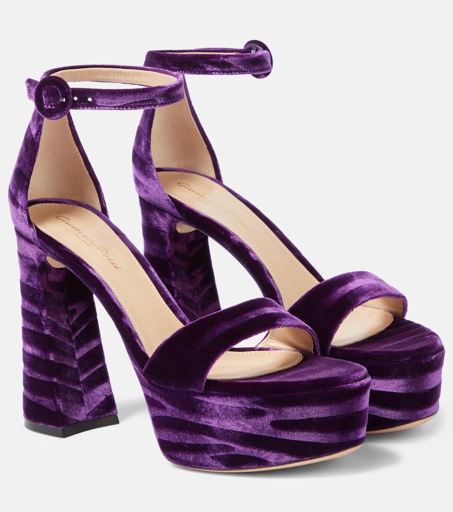 gianvito rossi holly velvet platform sandals