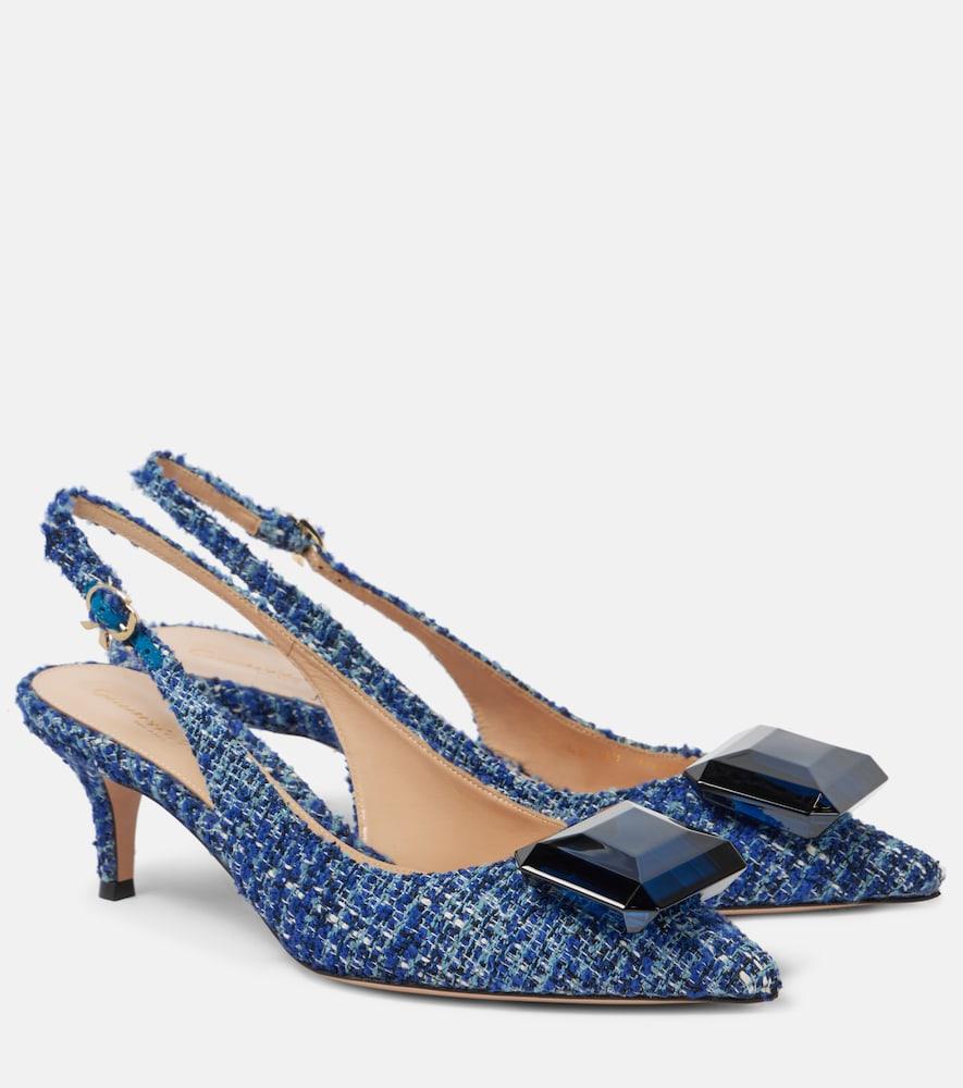 gianvito rossi jaipur 55 bouclé slingback pumps