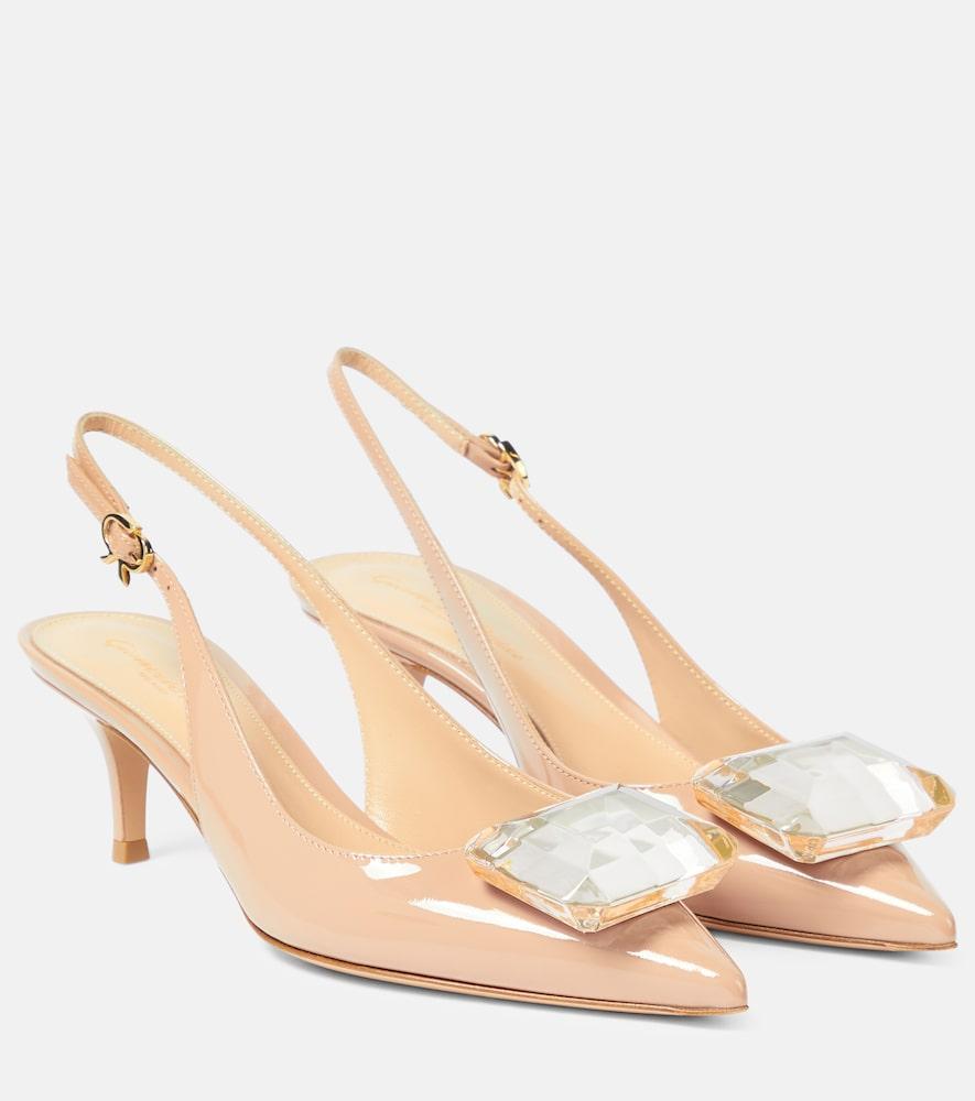 gianvito rossi jaipur 55 patent leather slingback pumps