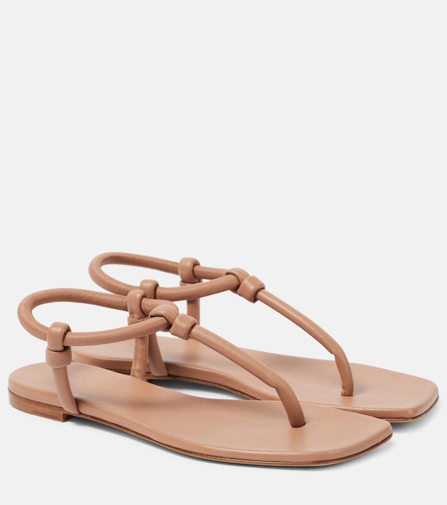 gianvito rossi juno leather thong sandals