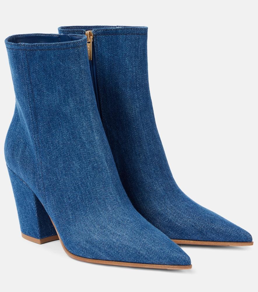 gianvito rossi keinna 85 denim ankle boots