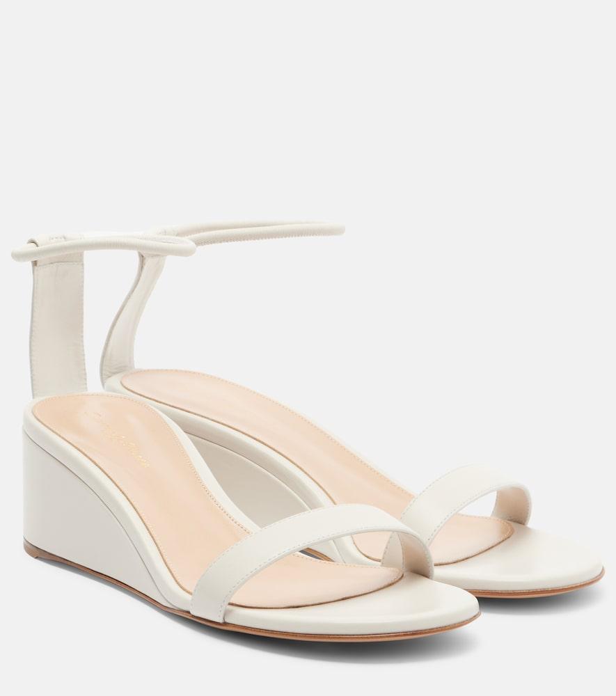 gianvito rossi leather wedge sandals