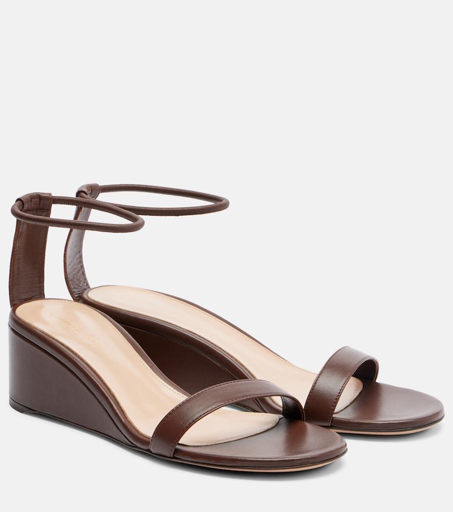 gianvito rossi leather wedge sandals