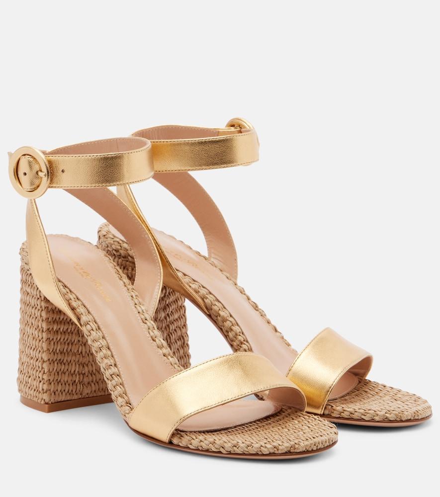 gianvito rossi luana 85 metallic leather sandals