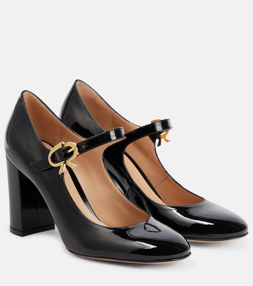 gianvito rossi mary ribbon patent leather pumps