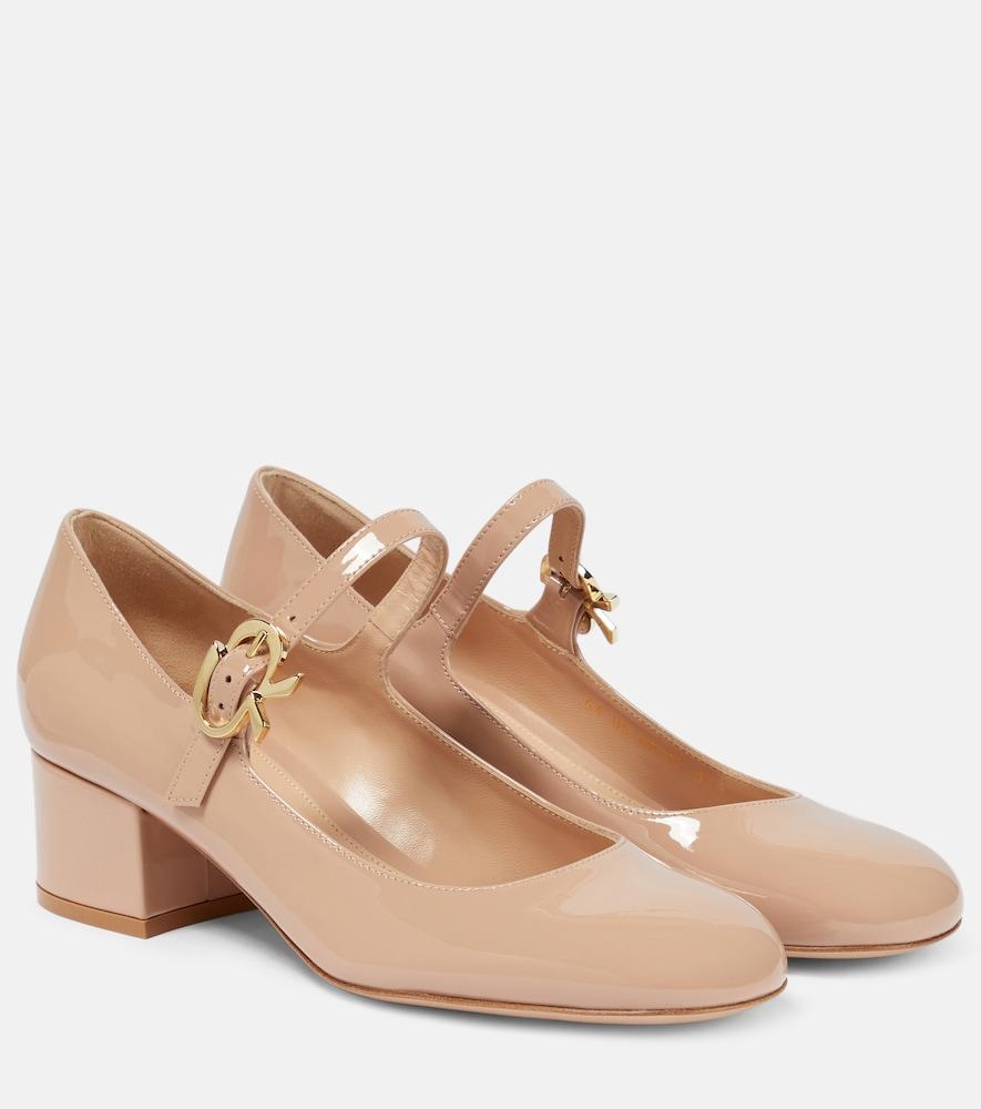 gianvito rossi mary ribbon patent leather pumps