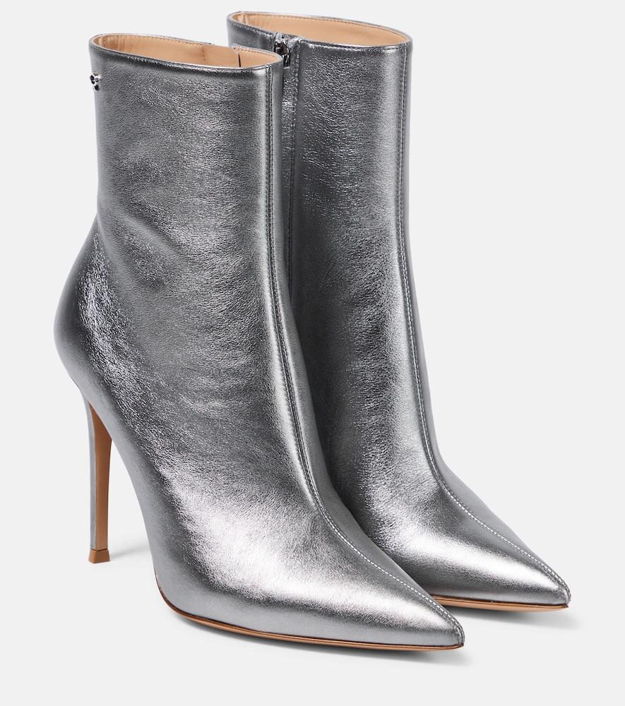 gianvito rossi metallic leather ankle boots