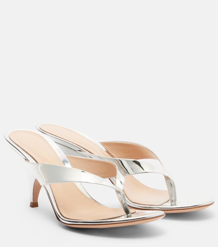 gianvito rossi metallic leather sandals