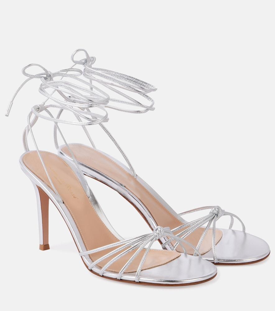 gianvito rossi metallic leather sandals