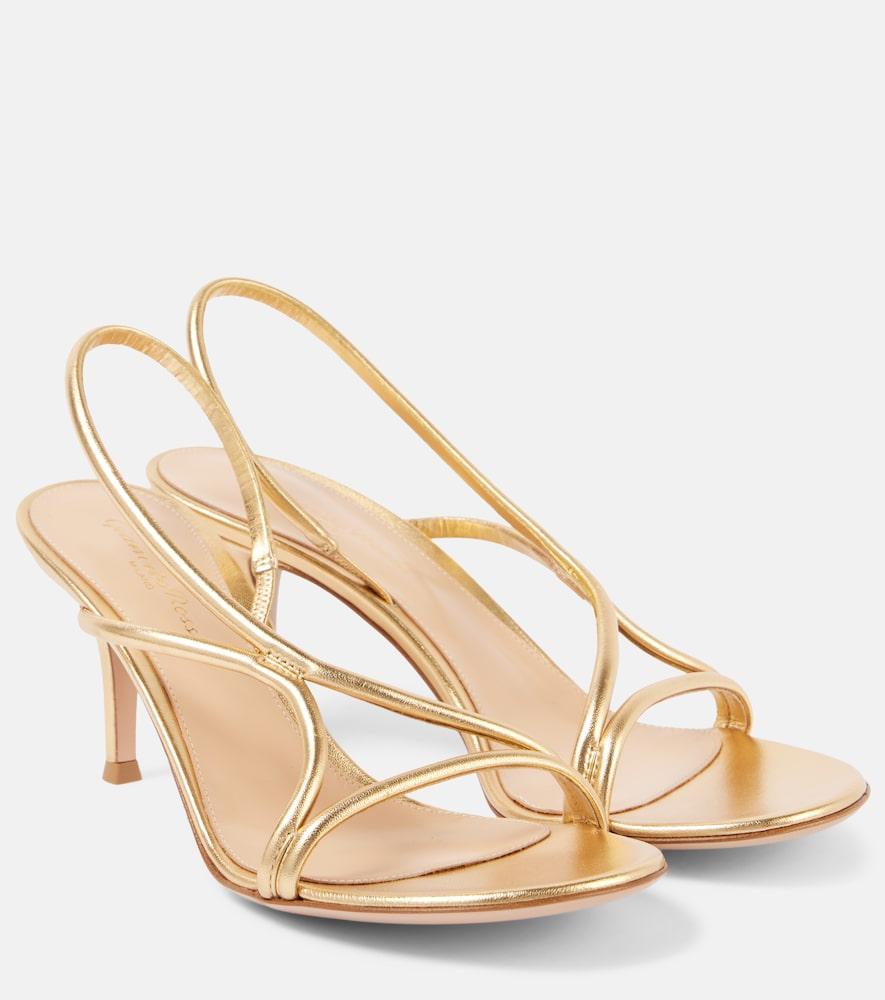 gianvito rossi metallic leather sandals