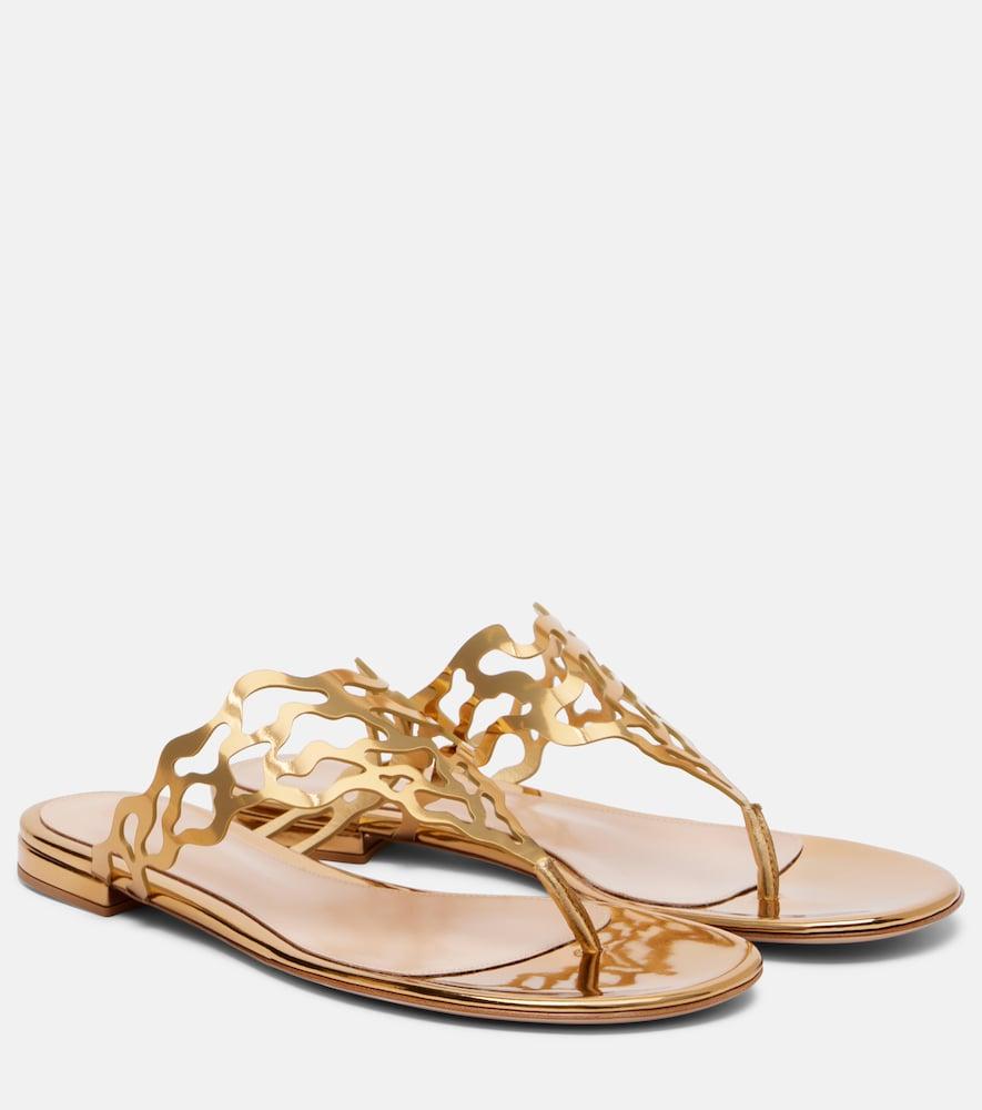 gianvito rossi metallic-leather sandals