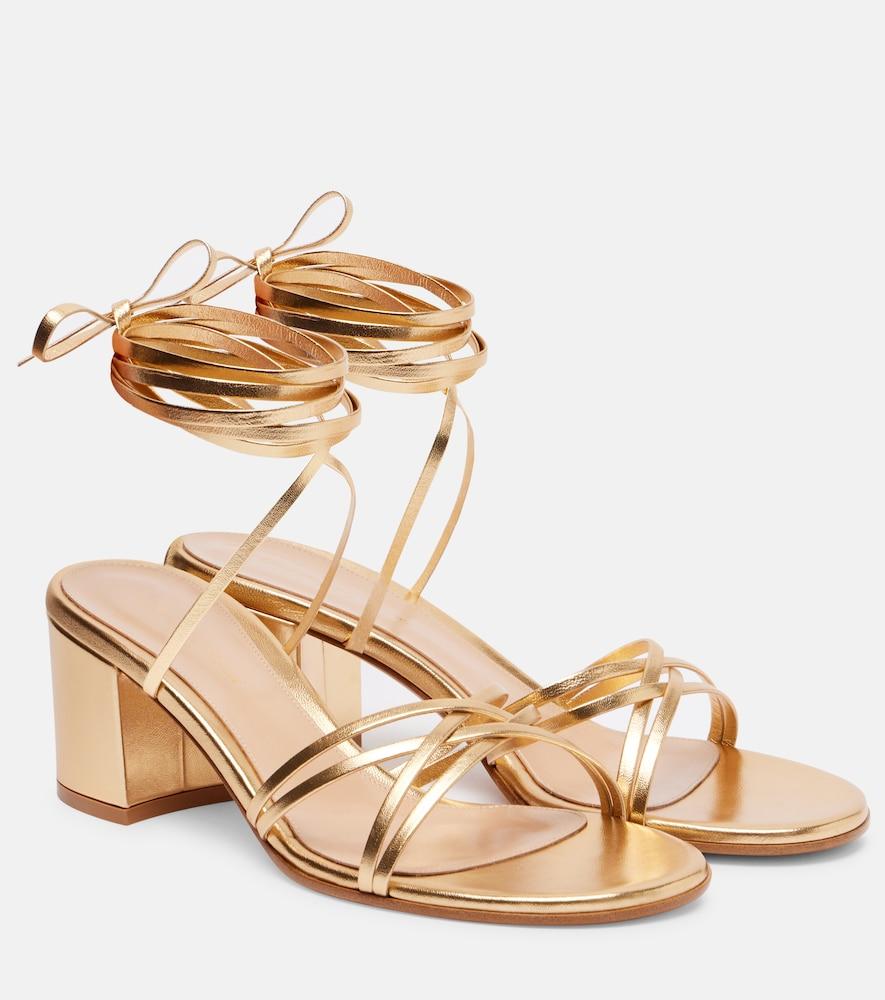 gianvito rossi metallic leather sandals