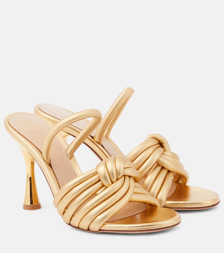 gianvito rossi ottavia metallic leather sandals