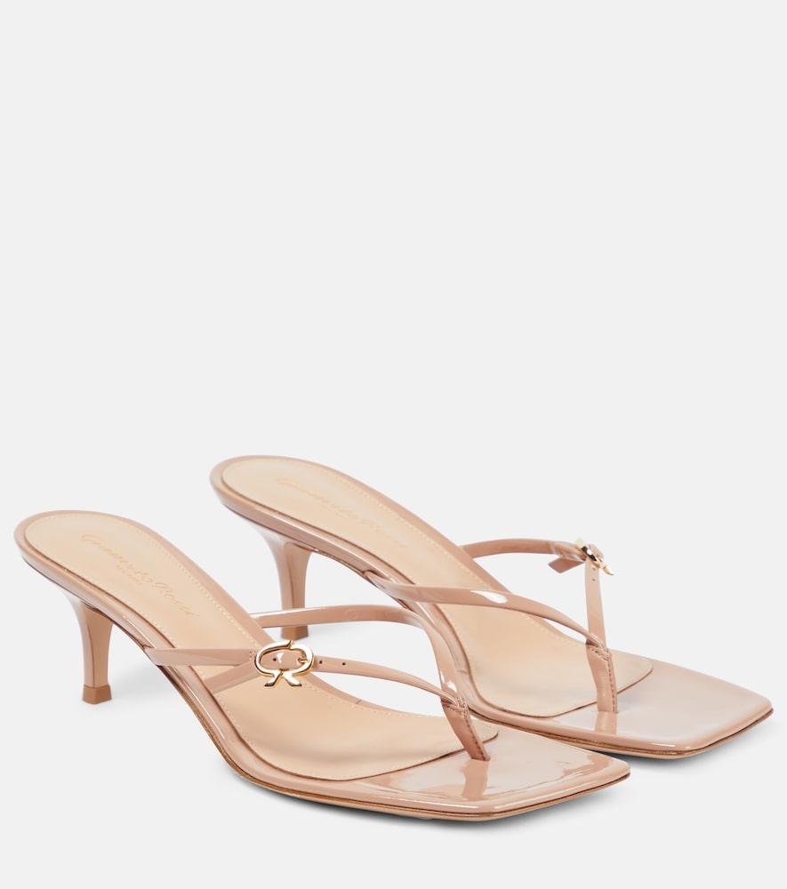 gianvito rossi patent leather thong sandals