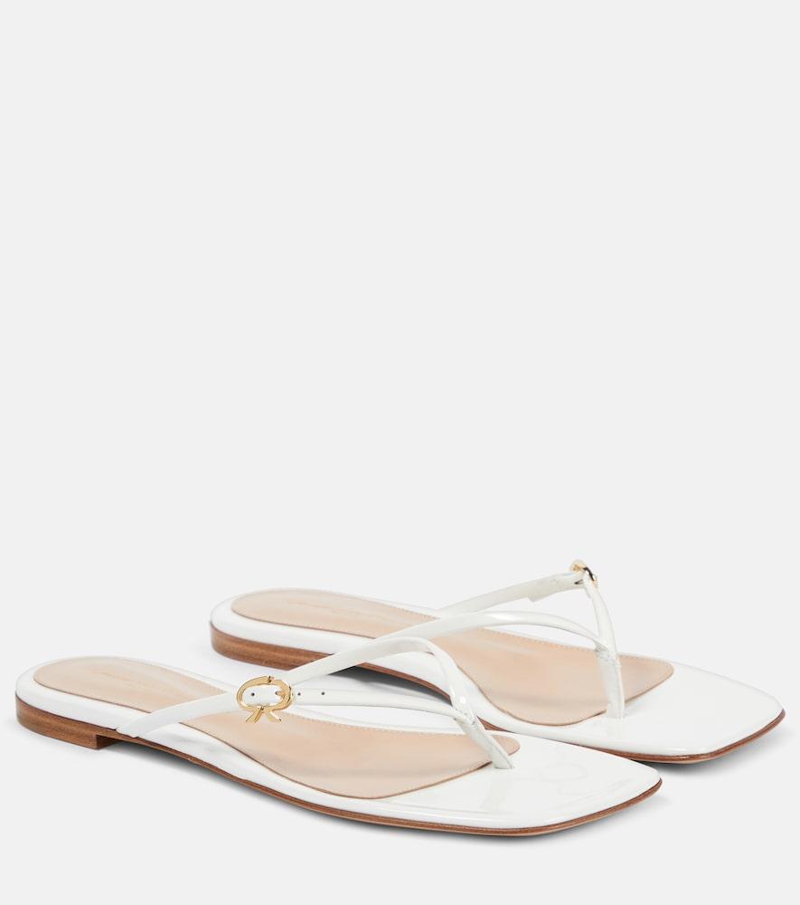 gianvito rossi patent leather thong sandals