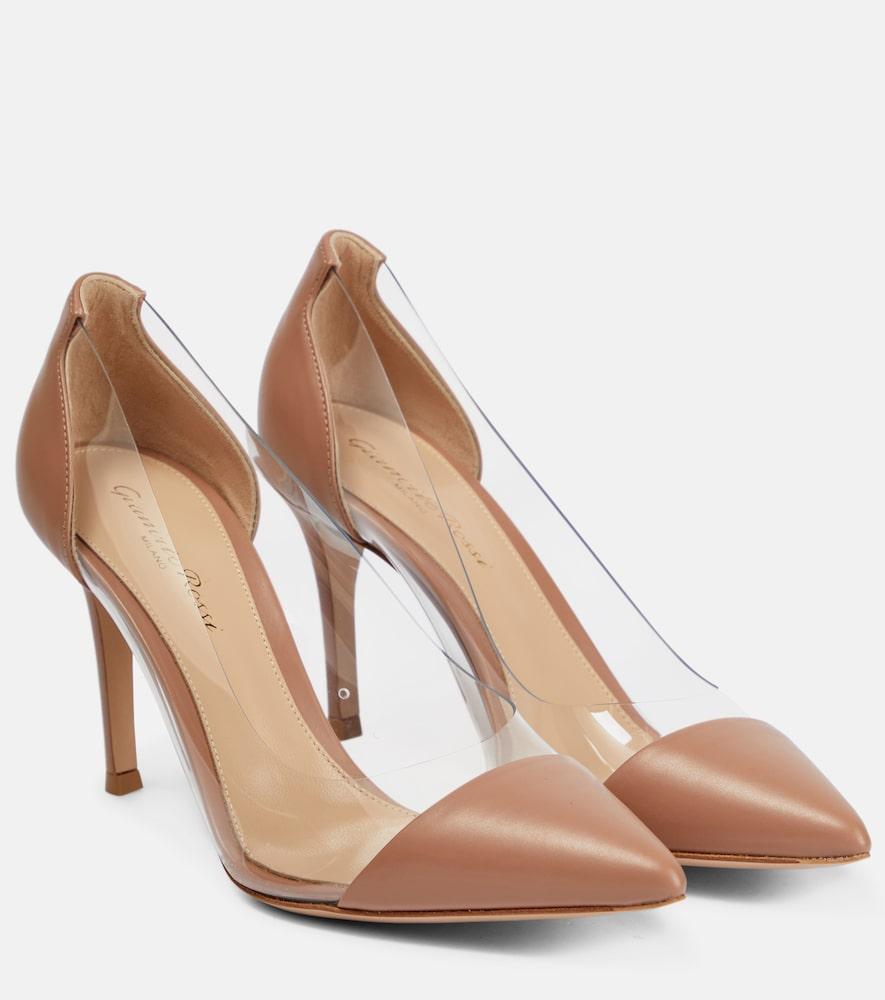 gianvito rossi plexi 85 leather and pvc pumps