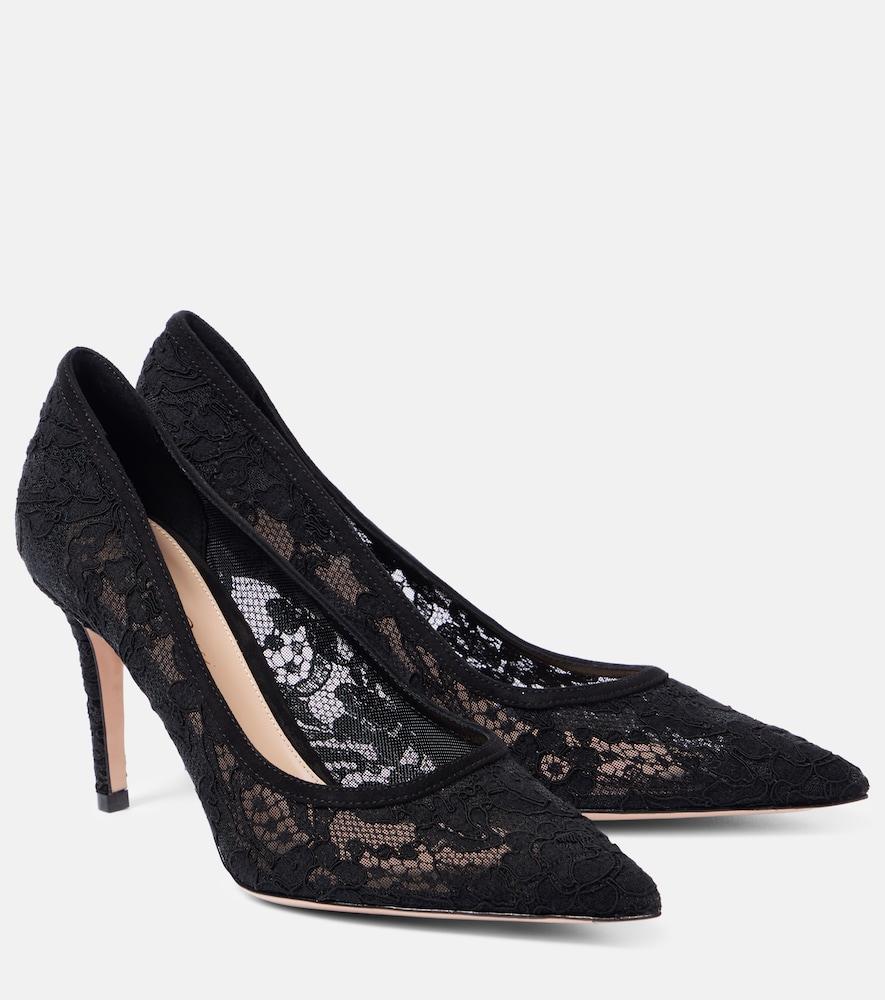 gianvito rossi pointy 85 lace pumps