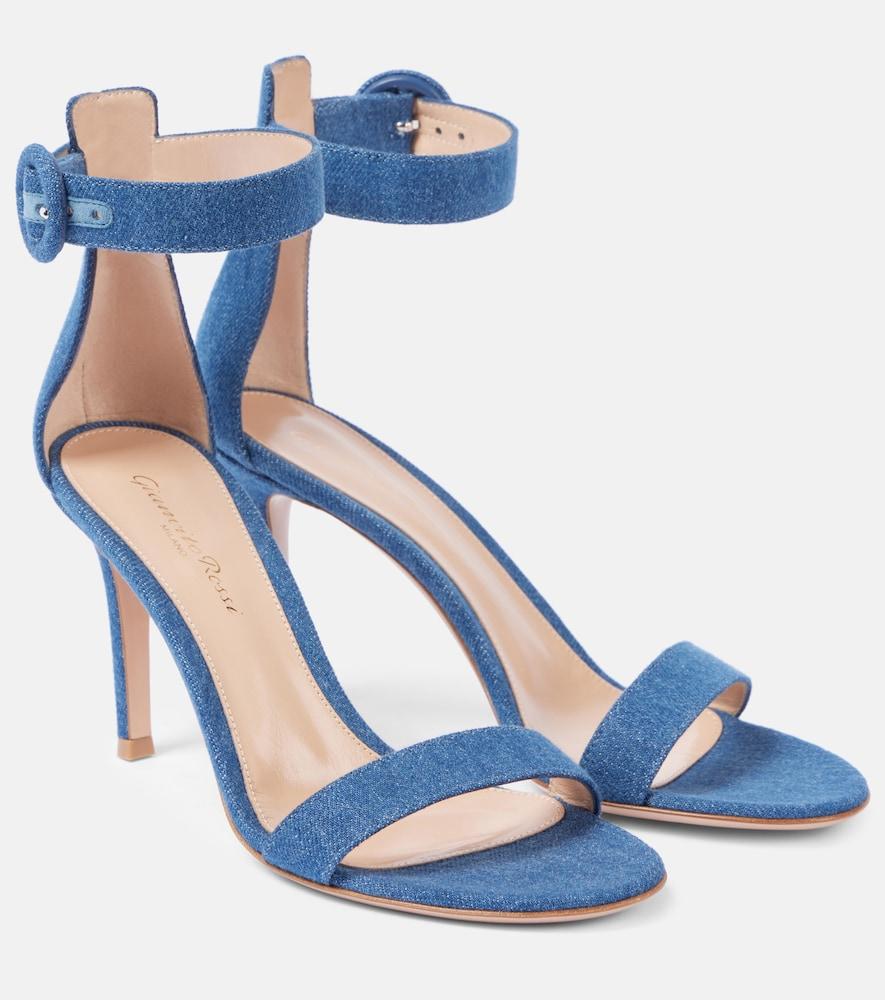 gianvito rossi portofino 85 denim sandals