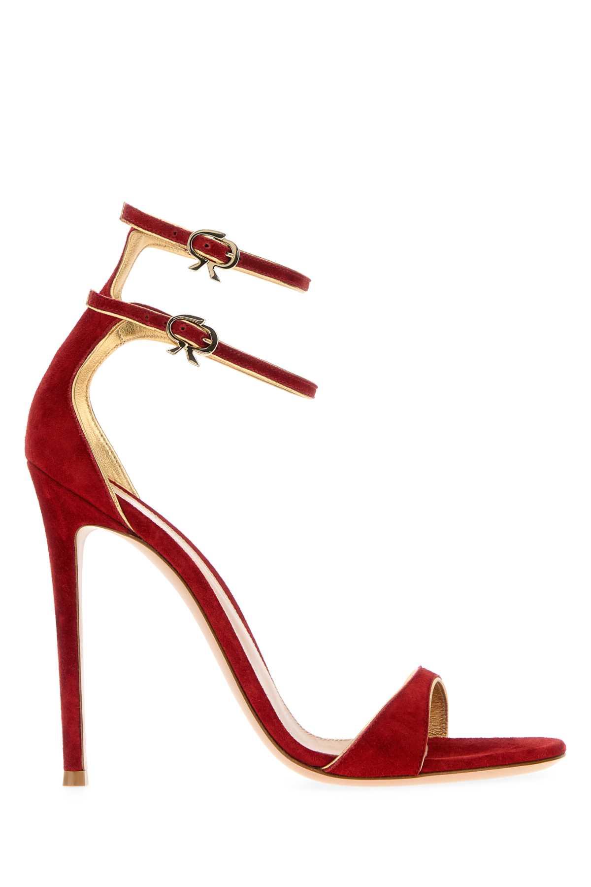 gianvito rossi red suede visctorine sandals