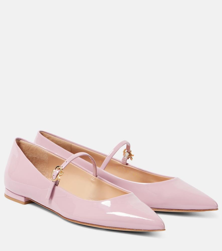gianvito rossi ribbon jane 05 patent leather mary jane flats