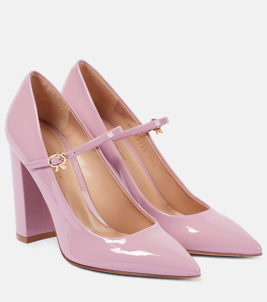 gianvito rossi ribbon jane patent leather pumps