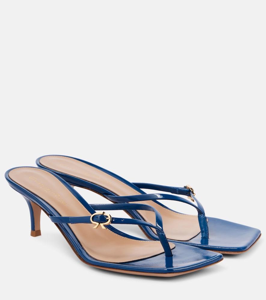 gianvito rossi ribbon patent leather thong sandals