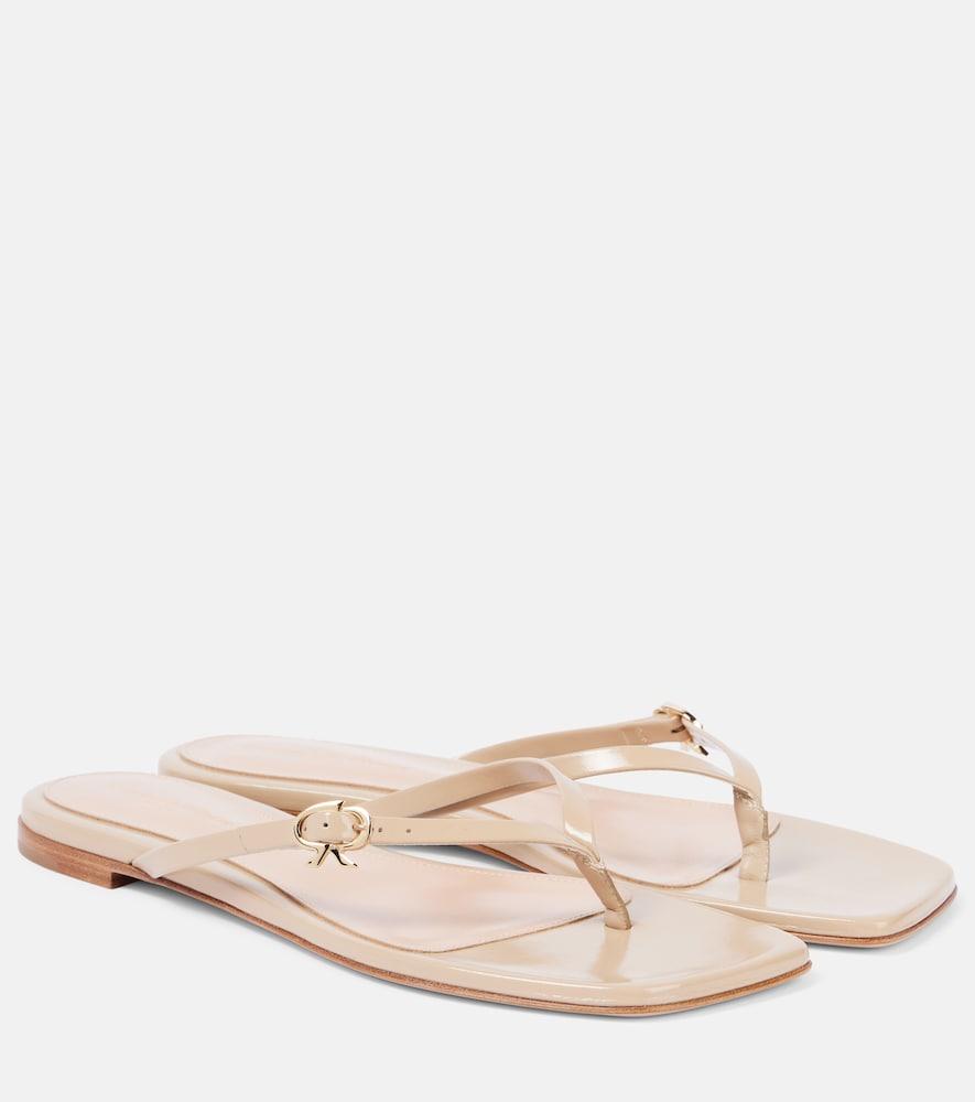 gianvito rossi ribbon patent leather thong sandals